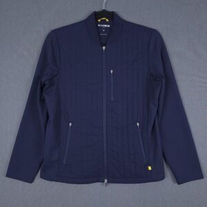Bonobos Golf Jacket Mens Medium Navy Blue Quilted Lightweight Primaloft Full Zip
